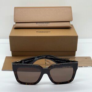 Burberry Sunglasses B4419 3002/73 Thick Tortoise Square Frames Brown Lenses